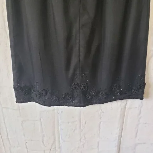 ABS BY ALLEN SCHWARTZ Beaded Floral Sleeveless Cocktail Dress - Picture 9 of 12